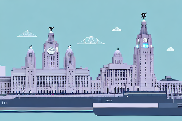 Iconic liverpool landmarks like the liver building and the mersey river