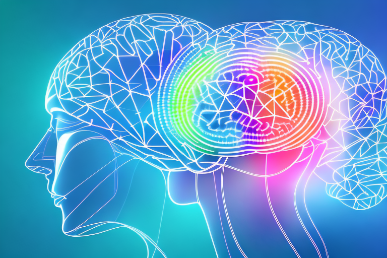 A symbolic ai brain generating a stream of colourful digital signals